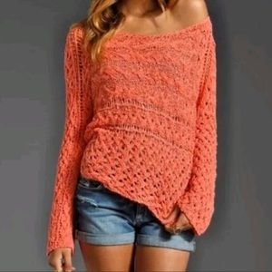 ✨HP✨Free People Coral Woven Sweater